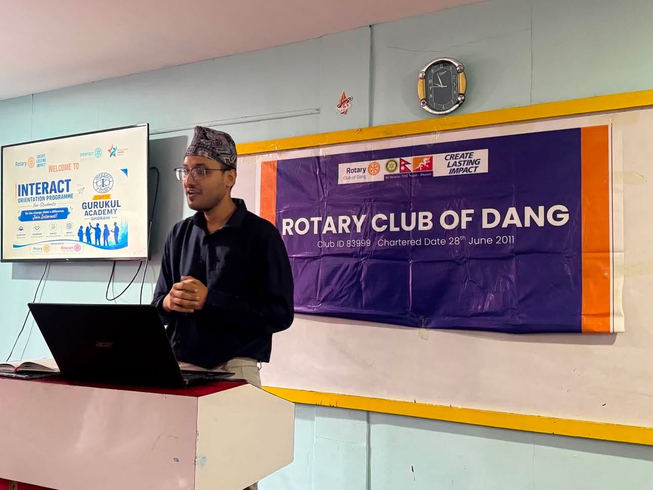 Orientation to Students about Rotary and Interact in Gurukul Academy Ghorahi