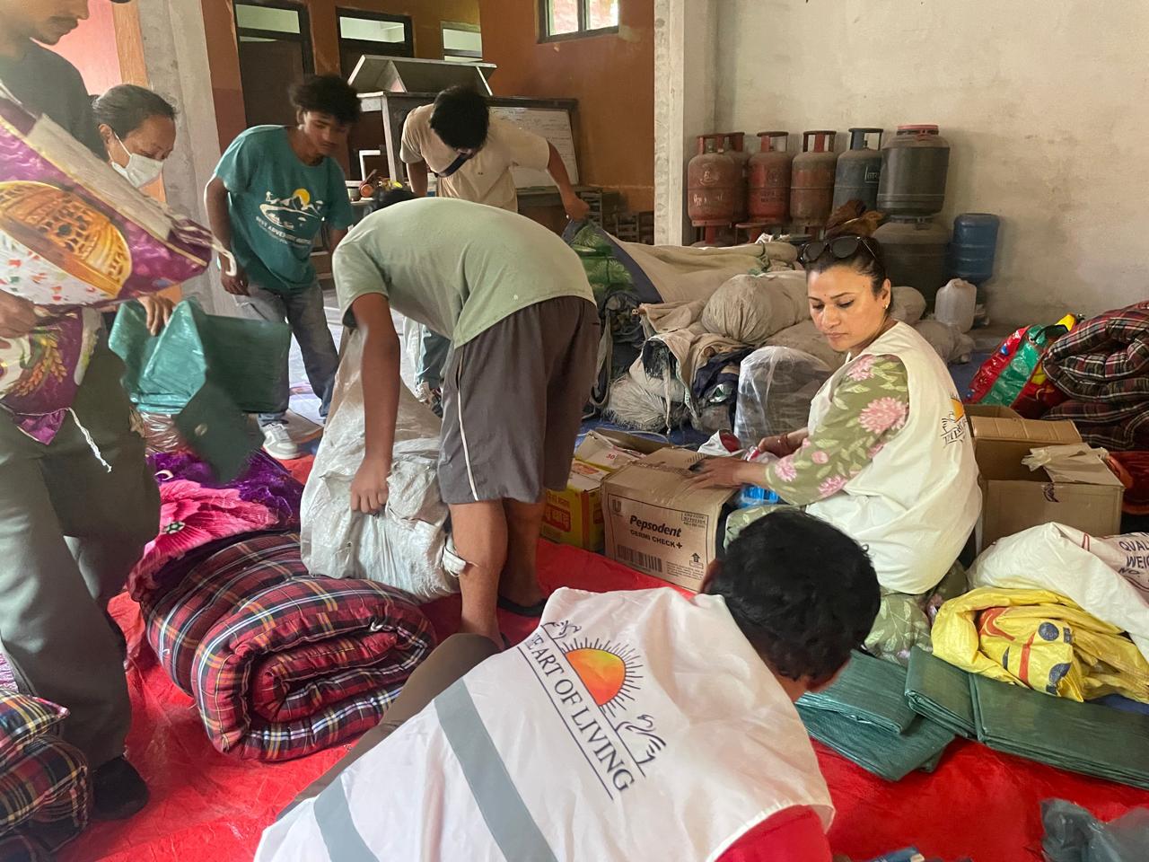 Distribution of Daily used essentials to flood victims of  Dhading Benighat Community. Dhading.