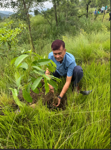 Mega Tree Plantation by Rotary at Gokuldham, Pokhara