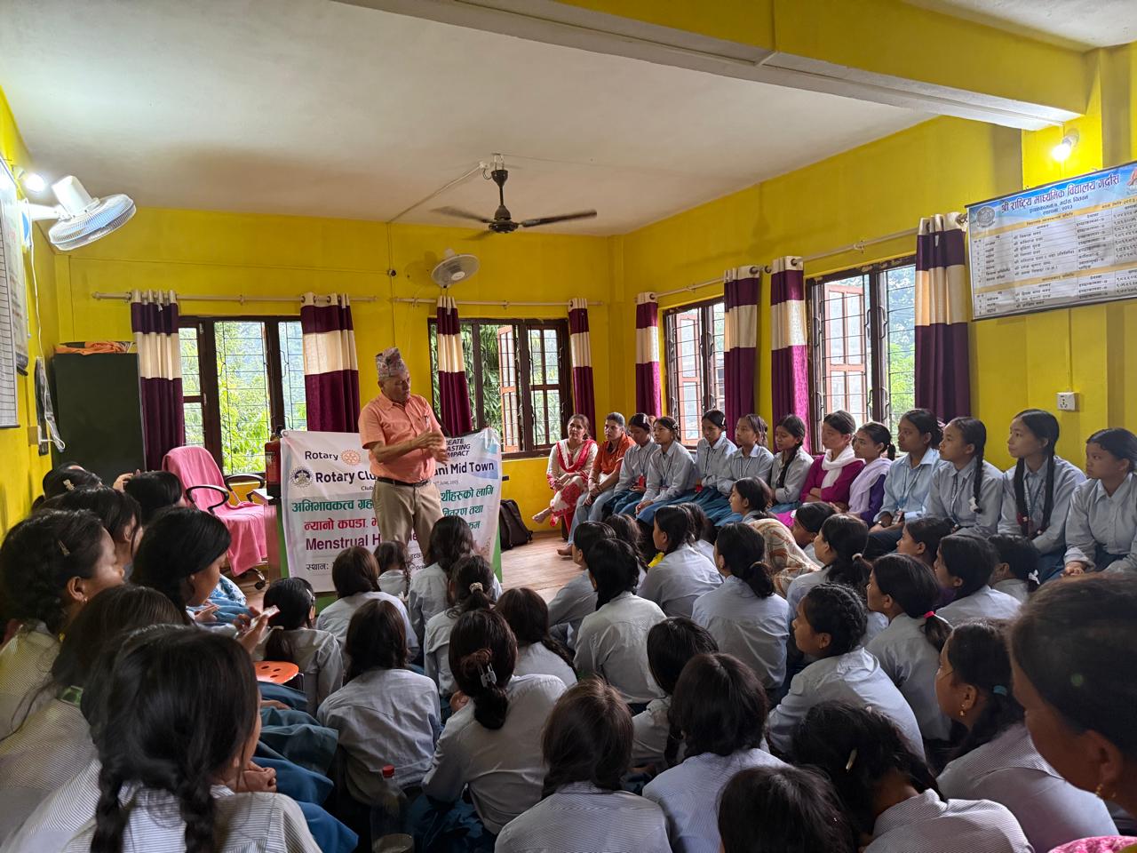 Stationary, Warm Clothes and Dashain Food Material Distribution  and Menstrual Hygiene Training Program