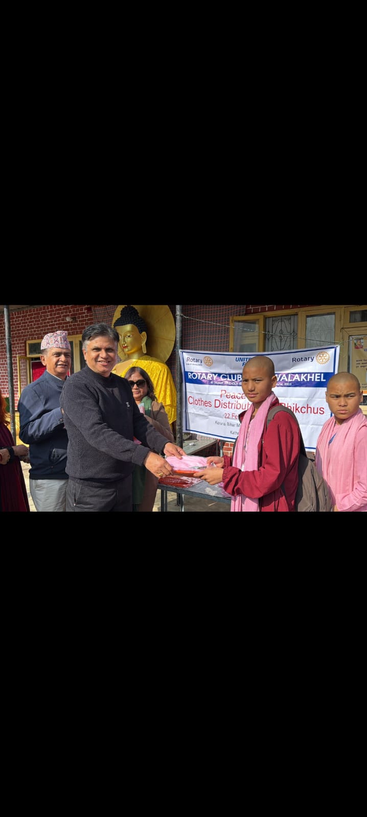 Peace Talk and Clothes distribution to Bhikchus