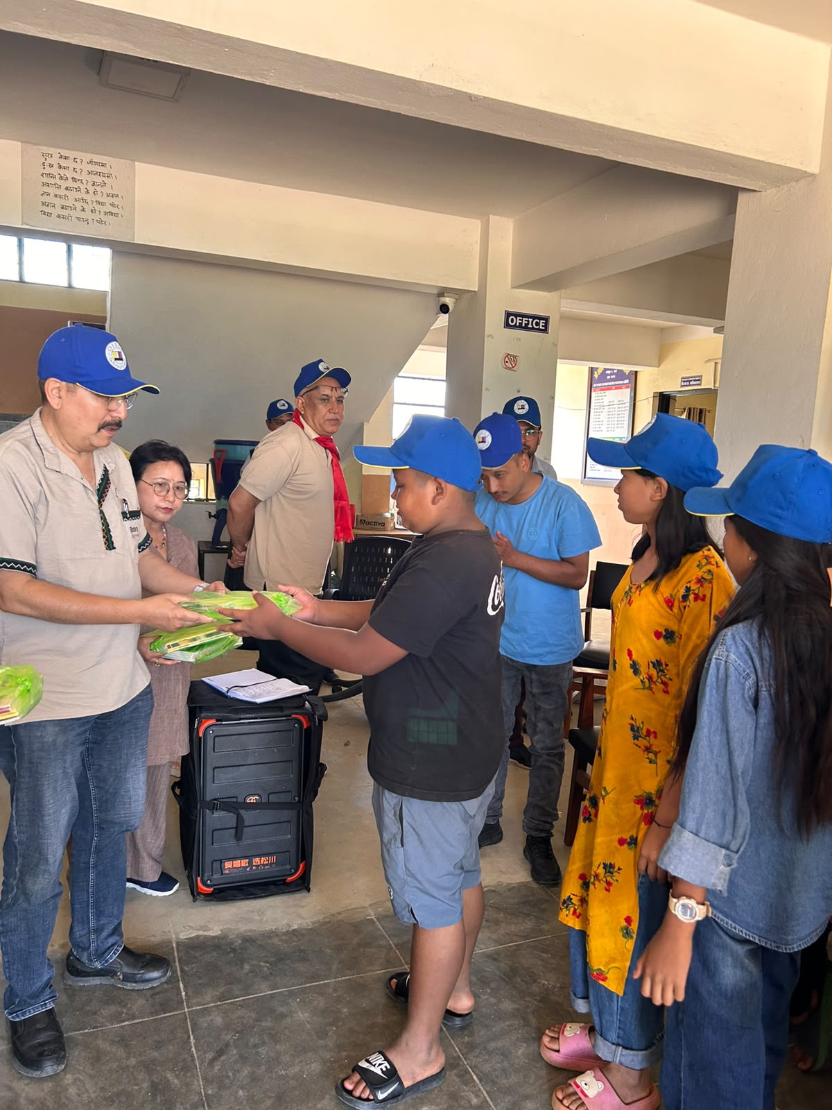 educational material  distribution program at Laxmi Narayan Secondary School