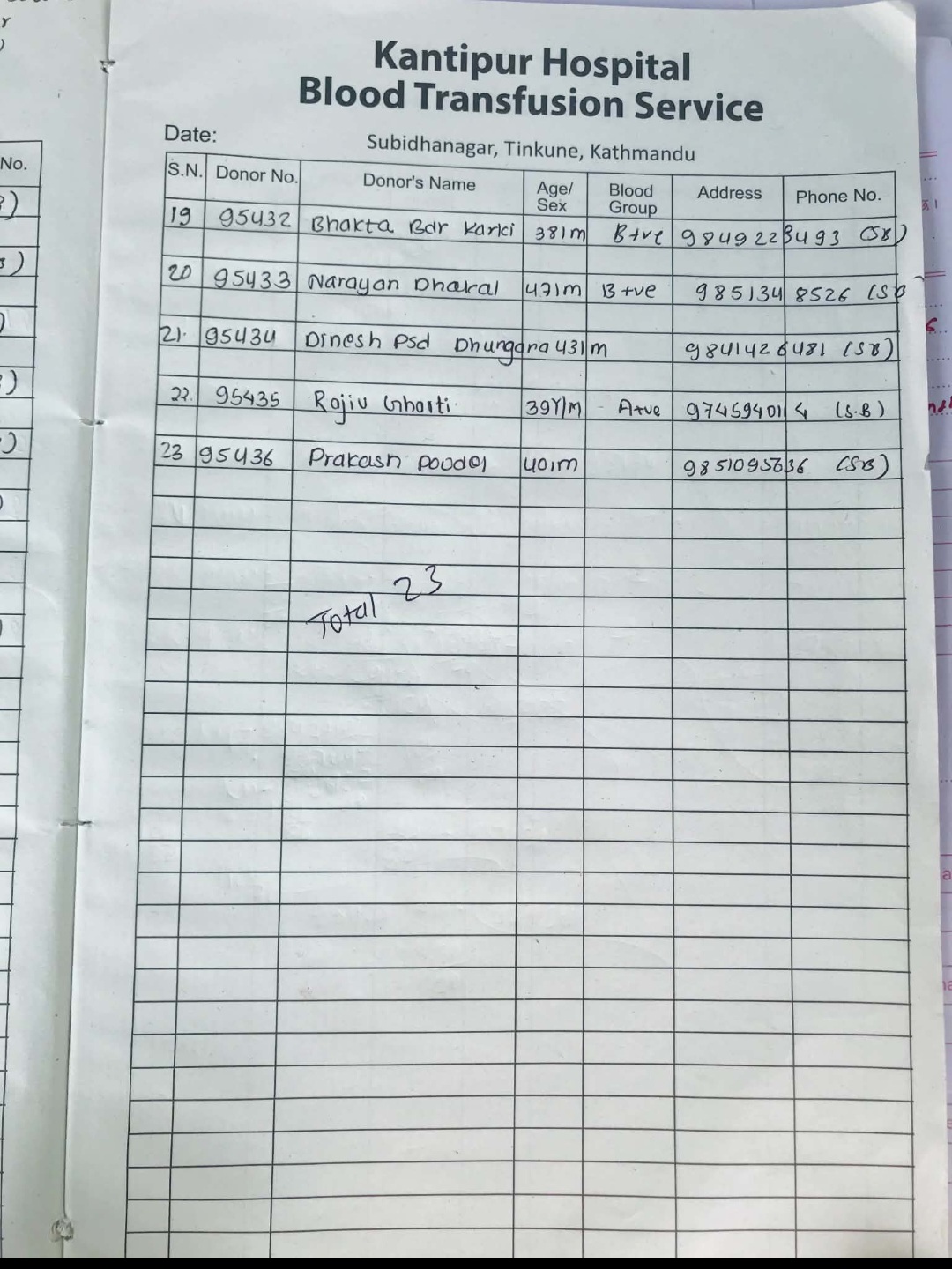 Emergency Blood donation